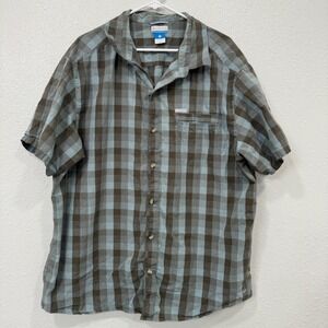 Columbia Sportswear Plaid Short Sleeve Button Up Shirt Men's XXL